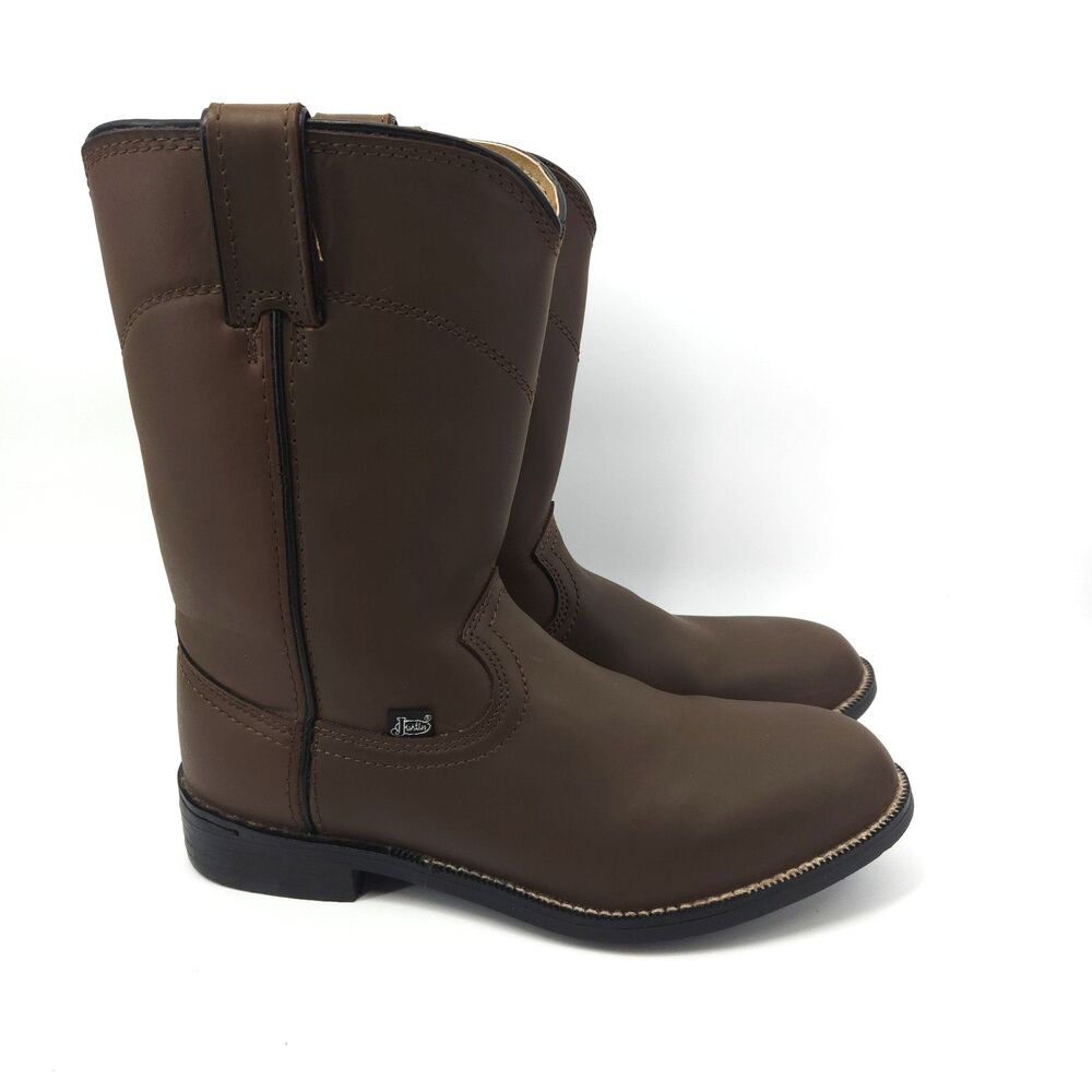 Justin Temple 10" Roper Boots Mens Size 9 D Brown Casual JB3001